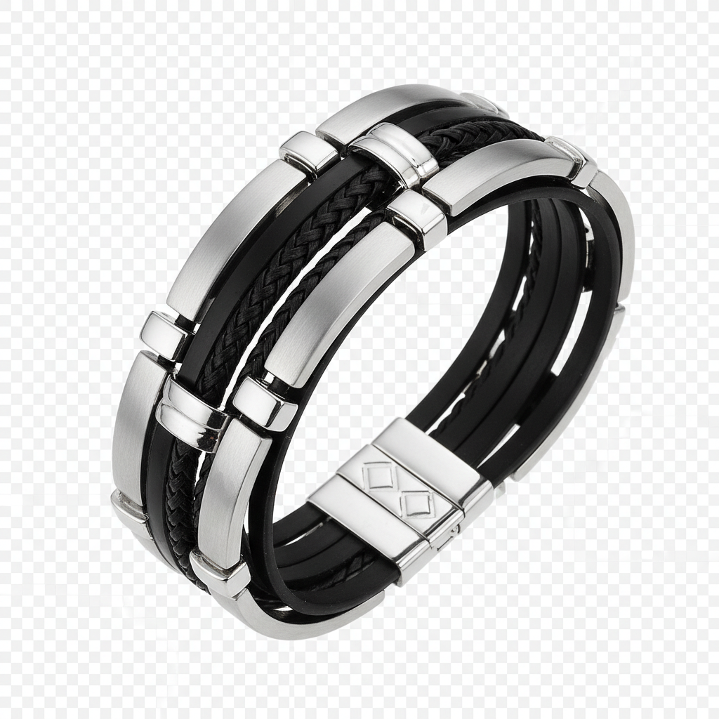 多层硅胶手链 - 斜角视角